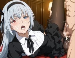 1boy 1girls ai_generated black_dress black_hairband black_pantyhose blue breasts civitai civitai_lora cum cum_inside exposed exposed_breasts exposed_pussy eyes eys female frills grey_hair hairband heterochromia human_female illustrious_(stable_diffusion) illustrious_xl indoors long_hair luminous_valentine medium_breasts nipples nude open_mouth panties penis pussy red sdxl sex skinny solo stable_diffusion tagme tensei_shitara_slime_datta_ken vaginal vgt13 wai-nsfw-illustrious-sdxl white_collar