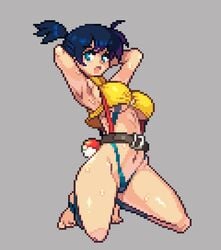 1girls big_breasts bikini black_hair blue_eyes breasts female kasumi_(pokemon) large_breasts legs misty_(pokemon) misty_(the_electric_tale_of_pikachu) nintendo pixel_art pokeball pokemon pokemon_(manga) pokemon_rgby the_electric_tale_of_pikachu thick_thighs thighs underboob wet yumurama