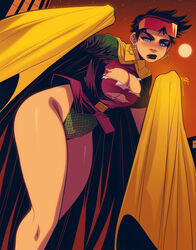 1girls amalgam_comics bare_thighs big_breasts black_hair cleavage dc dc_comics female female_focus female_only fusion jubilation_lee jubilee marvel mutant robin_(dc) robin_(dc)_(other) short_hair solo solo_female solo_focus sparrow_(amalgam) sunglasses_on_head superheroine thick thick_thighs triplexmile x-men