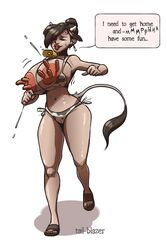 2:3 8_nipples animal_humanoid bikini black_hair bodily_fluids bovid bovid_humanoid bovine bovine_humanoid bra breast_udders breasts camel_toe cattle_humanoid clothing cow_print cowbell cowgirl dialogue english_text female hair horns huge_breasts humanoid lactating lactation large_areolae long_nipples mammal mammal_humanoid milk multi_nipple navel nipple_tweak nipples on_one_leg panties projectile_lactation short_hair smile solo standing sweat tail-blazer teats text top udder_breasts udders underwear