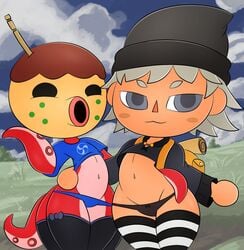 animal_crossing girly navel nintendo panties thick_thighs villager_(animal_crossing) wide_hips zinzoa zucker_(animal_crossing)