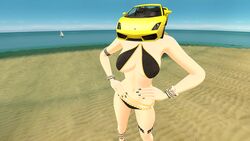 2020 anthro beach bikini bikini_bottom bikini_top black_nails car fingernails lamborghini machine nail_polish sexy_beach sfm source_filmmaker vehicle