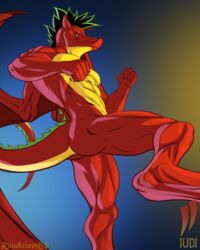 4:5 abs american_dragon:_jake_long animal_humanoid anthro anus ass disney dragon dragon_humanoid fight hi_res humanoid iudicium86 jake_long kick male male_only muscular nipples pecs scalie scalie_humanoid solo western_dragon western_dragon_humanoid wings