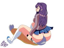 08b2 1boy 1girls anon ass big_ass blazer blue_skirt bondage breasts bubble_ass bubble_butt doki_doki_literature_club dominant_female domination facesitting female femdom huge_ass knife male malesub panties pink_panties purple_eyes purple_hair school_uniform schoolgirl self_insert sideboob sitting sitting_on_face sitting_on_person skirt yuri_(doki_doki_literature_club)