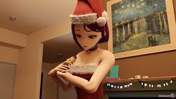 2girls 3d 3d_(artwork) christmas comic female female_only giantess immalol minmax3d smaller_female tagme