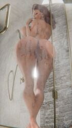 3d 3d_(artwork) anus_peek bathroom big_ass big_breasts big_thighs blender blender_cycles crimson_viper female female_focus greengrass hires huge_ass huge_thighs looking_at_viewer milf nude nude_female pussy_peek red_hair red_lipstick render seductive_look seductive_pose self_upload shower smile smile_at_viewer street_fighter tagme