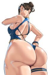 1girls asian asian_female ass ass_focus ass_too_big barely_contained_ass barely_fits behind behind_view big_ass big_butt brown_hair brunette_hair butt capcom chun-li fat_ass female female_only huge_ass huge_ass_(female) huge_butt large_ass large_butt massive_ass milf octavius_dp street_fighter street_fighter_6 swimsuit swimwear thick thick_ass tight_fit