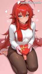 1futa 2026 ai_assisted ai_generated anime artist_name blush box breasts chocolate cock dick explicit futa_only futanari gift gift_box hi_res high_quality high_resolution high_school_dxd highres light-skinned_futa long_hair pantyhose patreon patreon_username penis red_hair rias_gremory solo stable_diffusion sweater tsukoneko valentine valentine's_day valentines_day watermark