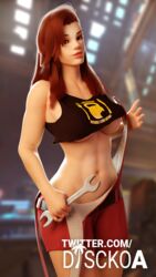 1girls 3d big_breasts blizzard_entertainment breasts brigitte brigitte_lindholm discko female female_only french_nails large_breasts looking_at_viewer overwatch sci-fi science_fiction scifi solo solo_female underboob