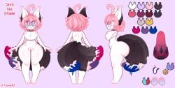 1girls big_ass big_hips big_thighs fluffy_chest fluffy_tail furry furry_female glasses kitsune kitsuneart2 nude original_character reference_image reference_sheet shiro_the_kitsune_(kitsuneart2)