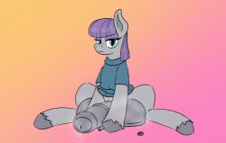 2024 animal_genitalia animal_penis balls big_balls big_penis blue_clothing blue_eyes bodily_fluids clothing equid equine equine_genitalia equine_penis eyelashes eyeshadow femboy feral friendship_is_magic fur gafftopsail genital_fluids genitals grey_body grey_ears grey_fur grey_hooves grey_penis half-erect hasbro hi_res hooves horse huge_balls huge_penis leaking_precum looking_at_viewer makeup male male_focus male_only mammal mane maud_pie_(mlp) medial_ring my_little_pony penis pony precum purple_eyeshadow purple_mane quadruped solo