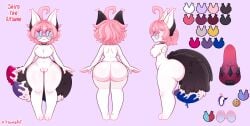 1girls big_ass big_hips big_thighs fluffy_chest fluffy_tail furry furry_female glasses kitsune kitsuneart2 nude original_character reference_image reference_sheet shiro_the_kitsune_(kitsuneart2)