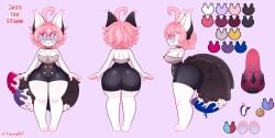1girls big_ass big_hips big_thighs fluffy_chest fluffy_tail furry furry_female glasses kitsune kitsuneart2 original_character reference_image reference_sheet shiro_the_kitsune_(kitsuneart2)