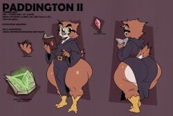 2d 2d_(artwork) 2d_artwork anthro ass barefoot beak bulge cloak clothing colored furry glasses hips huge_ass krazytoonz male original original_character paddington_ii_(krazytoonz) penis rear_view solo spell spell_book spellbook tail thick_thighs thighs wide_hips