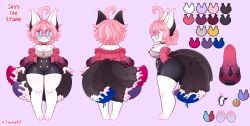 1girls big_ass big_hips big_thighs fluffy_chest fluffy_tail furry furry_female glasses kitsune kitsuneart2 original_character reference_image reference_sheet shiro_the_kitsune_(kitsuneart2)
