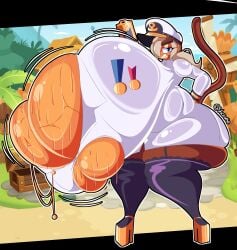 1girls admiral_brickell anthro anthro_only areola ass ass_bigger_than_head big_areola big_ass big_breasts big_nipples big_thighs bloons_tower_defense blue_eyes breasts breasts_bigger_than_head clothed clothing enormous_ass enormous_breasts enormous_thighs female gigantic_ass gigantic_breasts gigantic_thighs high_heels huge_areola huge_ass huge_breasts huge_nipples huge_thighs hyper hyper_ass hyper_breasts hyper_thighs legwear looking_at_viewer monkey monkey_girl monkey_tail ninja_kiwi nipples sweat sweatdrop sweating thick_thighs thighs thighs_bigger_than_head voctopie white_hair