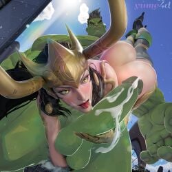 1boy 1girls 3d 3d_animation black_hair blowjob blowjob_face cum cum_drip cum_in_mouth cum_on_body cum_on_face defeat defeat_sex defeated defeated_female defeated_superheroine defeated_villainess defeated_with_sex enjoying_rape from_behind from_behind_position helmet huge_cock hulk hulk_(marvel_rivals) hulk_(series) lady_loki lady_loki_(marvel_rivals) larger_male loki_(marvel) loki_(marvel_rivals) male male/female male_dom male_dominating male_dominating_female male_domination male_penetrating male_penetrating_female marvel marvel_cinematic_universe marvel_comics marvel_rivals monster monster_cock muscular muscular_male precum rape raped_by_monster rule_63 size_difference stand_and_carry_position standing tagme video_games villain villain/heroine villain_on_hero villainess villainess_on_heroine voice yume4d