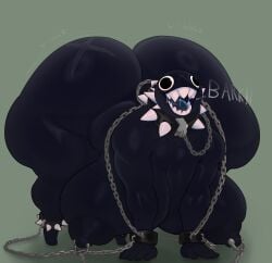 anthro anthro_only areola ass barking bbw belly big_breasts big_butt black_body bodily_fluids breasts breasts_bigger_than_head chain_chomp chains chubby chubby_female female gigi_(thecoatl034) huge_breasts huge_butt huge_hips huge_thighs hyper hyper_breasts jiggle jiggle_physics jiggling jiggling_ass jiggling_butt mario_(series) nintendo nipple_chain nipple_piercing nipples obese obese_female onomatopoeia open_mouth overweight overweight_female piercing renniearts00 shiny shiny_skin solo squish thick_thighs wide_hips wobble wobble_(sound_effect) wobbling wobbling_ass wobbling_butt