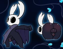 arthropod ass balls clothing genitals hollow_knight humanoid male male_only penis presenting presenting_penis protagonist_(hollow_knight) rabblet rear_view solo team_cherry vessel_(species) video_games