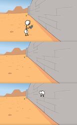 1boy ass cactus comedy desert edit funny henry_stickmin henry_stickmin_(game) humor male male_only penis solo stickman stone_wall stuck_in_wall third-party_edit wall