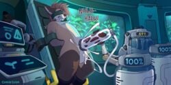 absurd_res anthro balls big_balls big_penis blindfold bodily_fluids canid canine coffeesoda cum cum_in_container detailed_background ejaculation excessive_cum femboy genital_fluids genitals hi_res huge_cock humanoid_genitalia humanoid_penis hung_trap machine male male_only mammal milking_machine monitor orgasm penile penis penis_milking penis_milking_machine plant restrained saliva solo twink