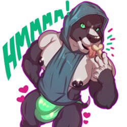 ! 1:1 2018 alpha_channel anthro better_version_at_source big_bulge big_pecs bodily_fluids bulge canid canine canis clothing daxx_(shirteater18) digital_media_(artwork) dog_treat domestic_dog emanata heart hi_res high-angle_view hoodie licking looking_at_viewer male male_only mammal marlon.cores muscular muscular_anthro muscular_male nipple_piercing nipples obliques onomatopoeia original original_character pecs piercing pit_bull saliva shirteater18 simple_background sleeveless_hoodie solo sound_effects text thong tongue tongue_out topwear transparent_background underwear