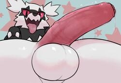 abstract_background balls big_balls big_penis clade close-up feral galarian_zigzagoon genitals hi_res humanoid_genitalia humanoid_penis looking_at_viewer male male_only nintendo open_mouth penis perineum pokémon_(species) pokemon regional_form_(pokémon) smile solo solo_male tongue tongue_out uncut video_games zigzagoon