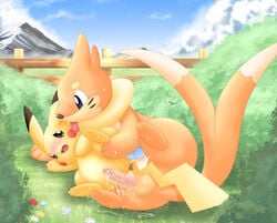 buizel color cum day female feral fur interspecies licking male nintendo nude outdoors pemyu penis pikachu pokemon sex straight tagme vaginal_penetration vulva