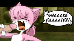 1boy 1girls aeris anthro breasts cat closed_eyes english_text erection female foreskin foreskin_folds holding_penis human intact interspecies male nude open_mouth partial_male penis pink_fur retracted_foreskin singing speech_bubble straight tagme toony vg_cats webcomic white_countershading