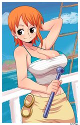 1girls big_breasts breasts cleavage clima-tact female female_only large_breasts nami one_piece pre-timeskip shounen_jump simmsy solo