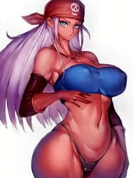 big_breasts blue_dragon blue_dragon_(series) clothed_female female female_focus female_only fumio_(rsqkr) nipples nipples_visible_through_clothing solo solo_female solo_focus white_hair zola