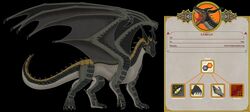 2018 animal_genitalia black_background black_body black_claws black_scales character_name claws dragon english_text feral full-length_portrait genital_slit genitals horn information lorian_(wisemans) male model_sheet portrait quadruped scales scalie simple_background slit snout solo text western_dragon wings wings_of_fire wisemans yellow_body yellow_eyes yellow_scales