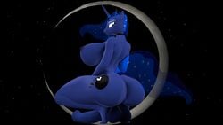 3d 3d_(artwork) animal_genitalia animal_penis anthro anthrofied ass balls big_breasts big_butt breasts crouching digital_media_(artwork) equid equine equine_penis friendship_is_magic furry genitals gynomorph hi_res intersex jdarts looking_back mammal my_little_pony nipples nude penis princess_luna_(mlp) pussy solo