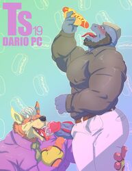 2019 absurd_res animal_humanoid anthro bara bara_ass bara_tiddies bara_tits barazoku beard big_ass big_ass_(male) big_butt big_chest big_pecs blush bodily_fluids bubble_ass bubble_butt canid canine canis clothed clothing dat_ass dat_butt dress_shirt dumptruck_ass dumptruck_butt ear_piercing erection eyebrow_piercing eyewear facial_hair facial_piercing fat_ass fat_butt fellatio fingerless_gloves food genital_fluids genital_piercing genitals gigantic_chest gigantic_pecs glasses gloves hair handwear hi_res hot_dog huge_ass huge_butt huge_chest huge_pecs humanoid large_ass large_butt large_pectorals machoke male male_only mammal man_boobs man_breasts massive_ass massive_butt massive_chest massive_pecs moobs muscle_ass muscle_butt muscular muscular_anthro muscular_ass muscular_butt muscular_male mustard necktie nintendo nipple_outline open_mouth oral pecs penile penis penis_piercing piercing plump_ass plump_butt pokémon_(species) pokemon pokemon_(species) poking_out precum prince_albert_piercing round_ass round_butt sex shirt simple_background tongue tongue_out topwear tylerstark video_games wolf