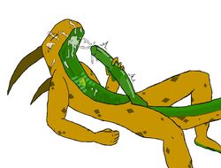 bodily_fluids cum cum_on_face deachuu feet genital_fluids genitals hi_res humanoid_genitalia humanoid_penis lizard long_penis male male_only moja_(deachuu) penis reptile scalie slime solo translucent translucent_body translucent_penis