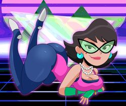 1girls apple_butt arched_back armband armbands armwear ass background beauty_mark big_breasts black_hair breasts bust busty cartoon_network cleavage curvaceous curves curvy curvy_body curvy_female curvy_figure curvy_hips ear_piercing earrings eleanor_butterbean eyewear female female_focus female_only glasses green-tinted_eyewear hips hourglass_figure huge_breasts large_breasts legs leotard lips lipstick looking_at_viewer mature mature_female necklace neon_grid pearls piercing pink_lips pink_lipstick pose posing slim_waist sonson-sensei sunglasses teacher the_grim_adventures_of_billy_and_mandy thick thick_ass thick_legs thick_thighs thighs tinted_eyewear vaporwave voluptuous waist wide_hips woman