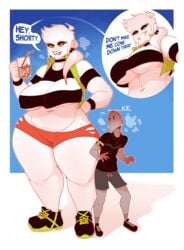 big_breasts busty curvy dabble female giantess male original_character size_difference sugar_(dabbledraws) venus_body voluptuous