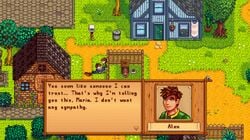 1boy 1girls alex_(stardew_valley) animated blargsnarf blowjob brown_hair deepthroat dialogue dog english english_text fellatio female gif male original_character outdoors outside penis pixel_art sprite sprite_art sprite_edit stardew_valley straight text video_games