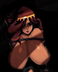 1girls 2025 artist_request big_breasts breasts breasts_out dark-skinned_female dark_skin darkest_dungeon female hi_res huge_breasts omen_seeker source_request