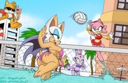 1boy 3girls amy_rose ass ball barefoot bat bat_wings big_ass big_breasts big_butt big_thighs bikini blaze_the_cat blue_eyes breasts butt canine cat color colored feline female female_focus fox hedgehog huge_breasts ice_cream lifeguard lifeguard_tower lifesaver male marshallleea miles_tails_prower omegasunburst palm_tree pink_bikini pink_fur pool purple_bikini purple_fur red_bikini rouge_the_bat sega shorts skirt sonic_(series) sonic_the_hedgehog_(series) sunglasses swimsuit tails thick thick_ass thick_butt thick_hips thick_thighs thighs umbrella volleyball volleyball_(ball) volleyball_net water water_volleyball watermark white_fur wide_hips yellow_eyes yellow_fur