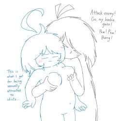 >3< battle_for_dream_island blush breasts female horni_jail_kevi lesbian long_hair nipples object_shows playing_with_breasts seven_(bfb) shoulder_length_hair six_(bfb) wholesome x_finds_out_his_value yuri