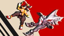1futa 1male 3d 3d_(artwork) amber_eyes animal_ears balls big_ass big_breasts big_hips big_penis black_body black_fur black_hair breasts cum earrings ejaculation erection fight flaccid footwear fur furry futa_with_male futanari gloves handwear handwear_and_footwear_only hedgehog infinite_(sonic) infinite_the_jackal intersex jackal jackal_tail large_penis mad male mask mobian mobian_(species) naked naked_futa naked_male nipples penis pink_nipples punch red_eyes red_hair sega self_upload senna_source sfm shade_the_hedgehog shadina_the_hedgehog shadow_the_hedgehog shoes simple_background sonic_(series) sonic_forces sonic_the_hedgehog_(series) source_filmmaker tail tan_fur thick_ass thick_thighs white_hair