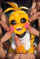 4boys 5boys ai ai_assisted ai_generated android anime antenna_hair artist_name balls black_eyes black_sclera blush breasts cheek_press chica_(fnaf) clothed_female_nude_male colored_sclera colored_skin cyborg dibzprintz drooling erection female five_nights_at_freddy's five_nights_at_freddy's_2 fnaf gangbang group_sex handjob heart heart-shaped_pupils hi_res high_heels high_quality high_resolution highres interspecies joints large_breasts looking_at_viewer male male_pubic_hair multiple_boys multiple_males nude open_mouth patreon_username penis penis_on_face pov pubic_hair robot_joints sharp_teeth shirt smile solo_focus straight surrounded_by_penises symbol-shaped_pupils teeth testicles toy_chica_(fnaf) trembling uncensored watermark web_address white_shirt yellow_skin