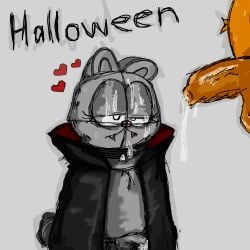 1:1 2boys after_masturbation after_orgasm anthro balls becoming_flaccid big_penis black_cape black_clothing black_eyes blood_in_mouth bodily_fluids cape clothing collar cum cum_drip cum_on_face derp_eyes digital_media_(artwork) domestic_cat dracula dripping duo english_text erection eyelashes fangs felid feline felis foreskin fur fur_markings furry furry_male furry_only garfield_(series) garfield_the_cat genital_fluids genitals grey_background grey_body grey_fur half-closed_eyes half-erect halloween heart_symbol hi_res holidays humanoid_genitalia humanoid_penis ibispaint_(artwork) male male/male mammal markings narrowed_eyes nermal_(garfield) orange_body orange_fur penis peregar_54_rus pupils short_ears simple_background small_penis sony_corporation striped_body striped_fur stripes sweat tabby_cat tail teeth text uncircumcised unretracted_foreskin vampire vein veiny_penis wet white_pupils