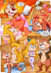 anthro chip chip_'n_dale_rescue_rangers clothing comic cowgirl_position dale disney female gadget_hackwrench licking_pussy nipples oral oral_sex palcomix tagme vaginal_penetration