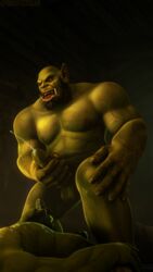 3d 3d_(artwork) abs archmage-rykarr balls bara blush body_hair cum cum_on_body cum_on_penis cumshot ejaculation erection gay male male/male male_only muscle muscles muscular muscular_male nipples nose_piercing orc orc_male orgasm penis sweat testicles tongue tongue_out warcraft world_of_warcraft yaoi