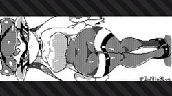 1girls big_breasts breasts callie_(splatoon) cephalopod_humanoid clothing female female_only humanoid iniklingloe inklingloe monochrome nintendo solo solo_female splatoon thick_thighs wide_hips