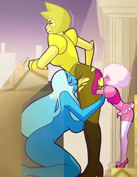 3girls anilingus blue_diamond_(steven_universe) blue_plate_special cartoon_network cunnilingus diamond_authority doublelingus female/female gem_(species) inkershike multiple_girls oral oral_sex pink_diamond_(steven_universe) rimjob rimming steven_universe tagme tiptoes torn_clothes yellow_diamond_(steven_universe) yuri