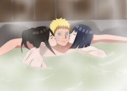 1boy 2girls agung911 alternate_hairstyle bare_arms bare_back bathhouse big_breasts blush body_blush boruto:_naruto_next_generations breasts brother_in_law_and_sister_in_law brown_hair closed_eyes completely_nude couple family hair_bun hot_spring hyuuga_hanabi hyuuga_hinata kissing kissing_cheek light-skinned_female light_skin long_hair looking_at_viewer male/female/female multiple_girls naked naruto naruto_(series) nude nude_female nude_male older_sister outdoors paipan pale-skinned_female pale_skin partially_submerged relaxing shimaidon short_hair shounen_jump siblings sideboob sisters smile steam swingers threesome tied_hair uzumaki_naruto wall water wet wet_body wet_hair wet_skin whisker_markings whiskers wooden_wall younger_sister