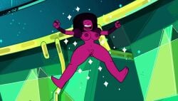 alien alien_girl edited_official_artwork garnet_(steven_universe) gem gem_(species) large_breasts naked naked_female screenshot_edit steven_universe yenvudu